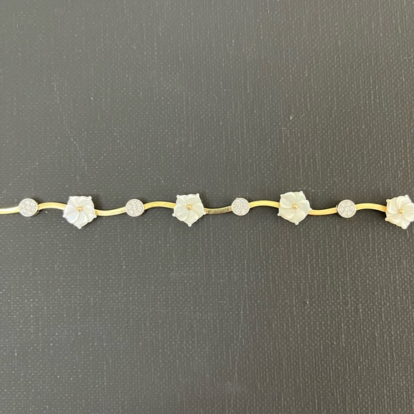 Bracelet Gold 14k Zirconia and Mother Pearl - Picture 5 of 8